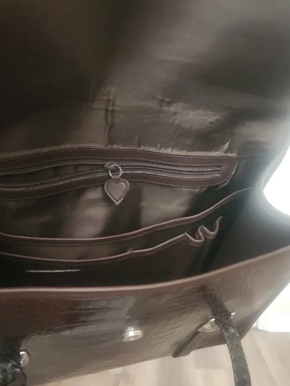 NWOT Brighton Leather Laptop Briefcase with Silver Embellishmets